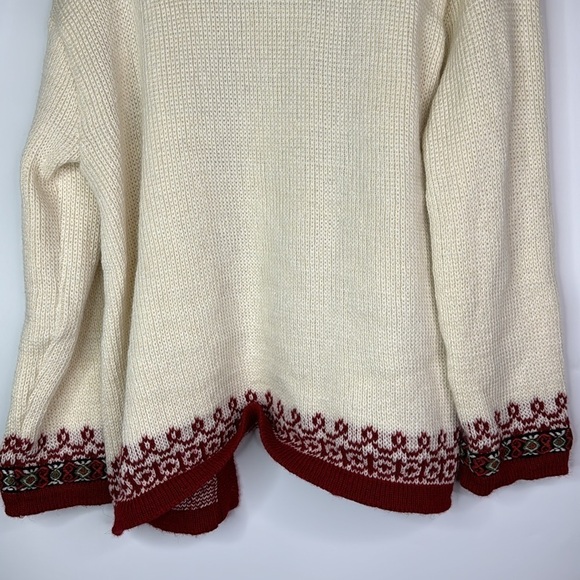 Vintage Nordstrikk White Red Nordic Wool Sweater Small - Picture 6 of 10
